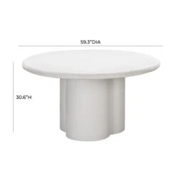 Elika Faux Plaster Indoor / Outdoor 59" Round Dining Table -TOV Furniture Store TOV D54232.media .08