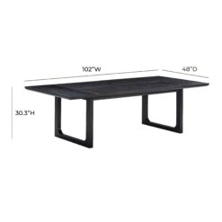 Shiloh Black Ash 102" Rectangular Dining Table -TOV Furniture Store TOV D54236 D
