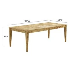 Brandyss Natural Burl 90" Rectangular Dining Table -TOV Furniture Store TOV D54287.media .08 b6104412 a801 4494 90db 34eabba39dd5