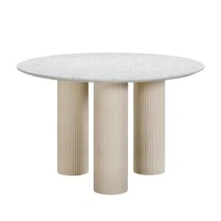 Parcino Terrazzo Concrete Indoor / Outdoor 47" Round Dining Table