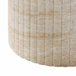 Blossom Washed Travertine Finish Indoor / Outdoor 54" Round Dining Table -TOV Furniture Store TOV D54349.media .04
