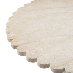 Blossom Washed Travertine Finish Indoor / Outdoor 54" Round Dining Table -TOV Furniture Store TOV D54349.media .05