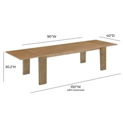 Polly Natural Ash Extendable Rectangular Dining Table -TOV Furniture Store TOV D54351 D