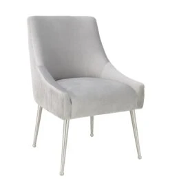Beatrix Pleated Light Grey Velvet Side Chair - Silver Legs 10 Beatrix Pleated Light Grey Velvet Side Chair - Silver Legs -TOV Furniture Store TOV D6398.media .03 6b240061 5438 4d17 a2cc afa761bb0736