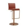 Sentinel Saddle Brown And Rose Gold Adjustable Stool