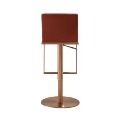Sentinel Saddle Brown And Rose Gold Adjustable Stool -TOV Furniture Store TOV D68295.media .04