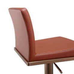 Sentinel Saddle Brown And Rose Gold Adjustable Stool -TOV Furniture Store TOV D68295.media .08