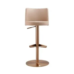 Loosha Cafe Au Lait Performance Vegan Leather And Rose Gold Adjustable Stool -TOV Furniture Store TOV D68299.media .03 170a7caa 65e0 4b0a b6d3 28f34ac2de95
