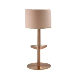 Loosha Cafe Au Lait Performance Vegan Leather And Rose Gold Adjustable Stool -TOV Furniture Store TOV D68299.media .04 4822698d d201 44b5 9552 35663d557399
