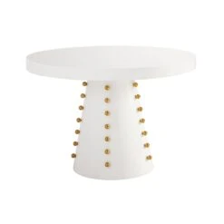 Janice White Lacquer 44" Round Dinette Table