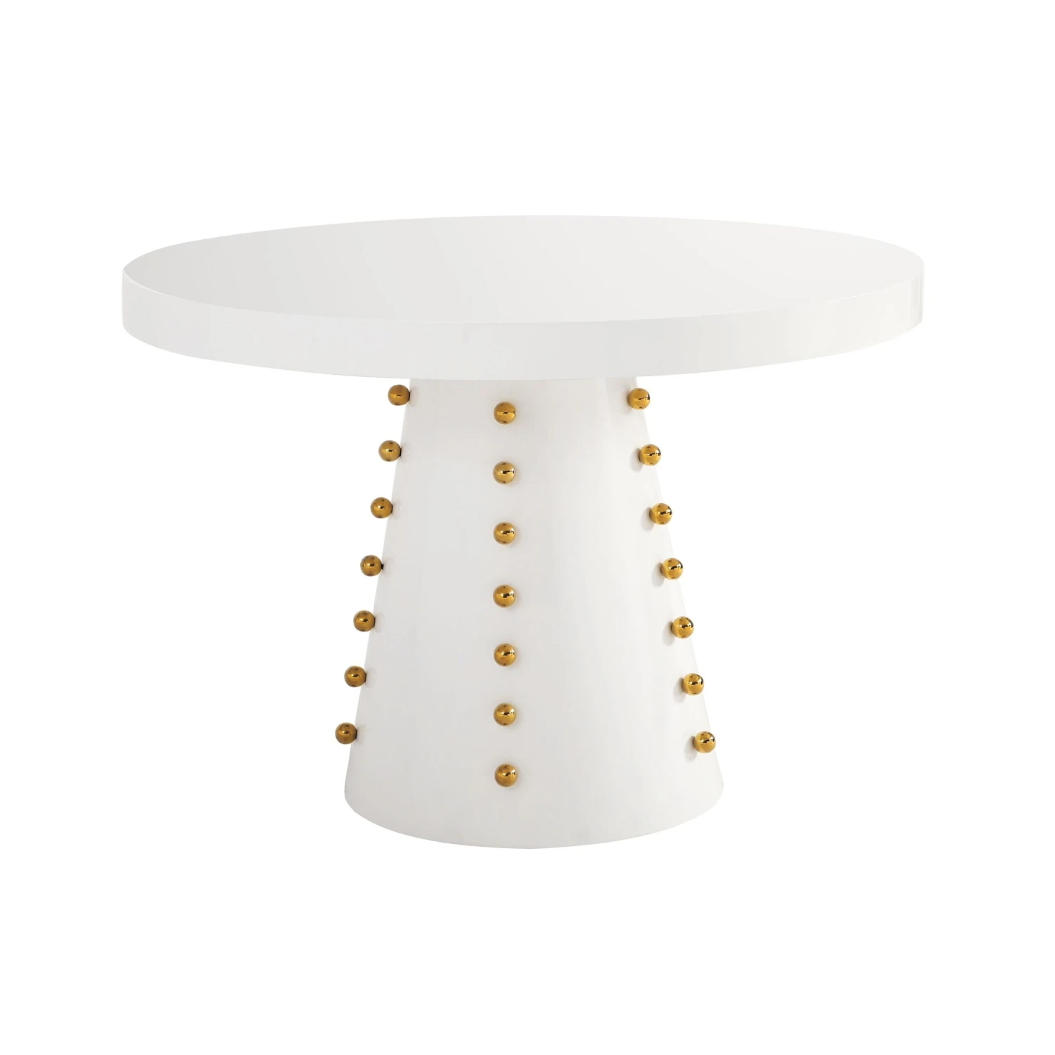 Janice White Lacquer 44" Round Dinette Table 1 Janice White Lacquer 44" Round Dinette Table
