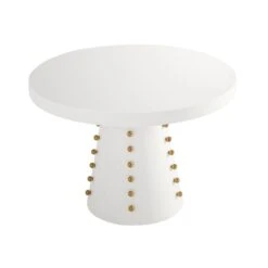 Janice White Lacquer 44" Round Dinette Table 8 Janice White Lacquer 44" Round Dinette Table -TOV Furniture Store TOV D68314.media .03