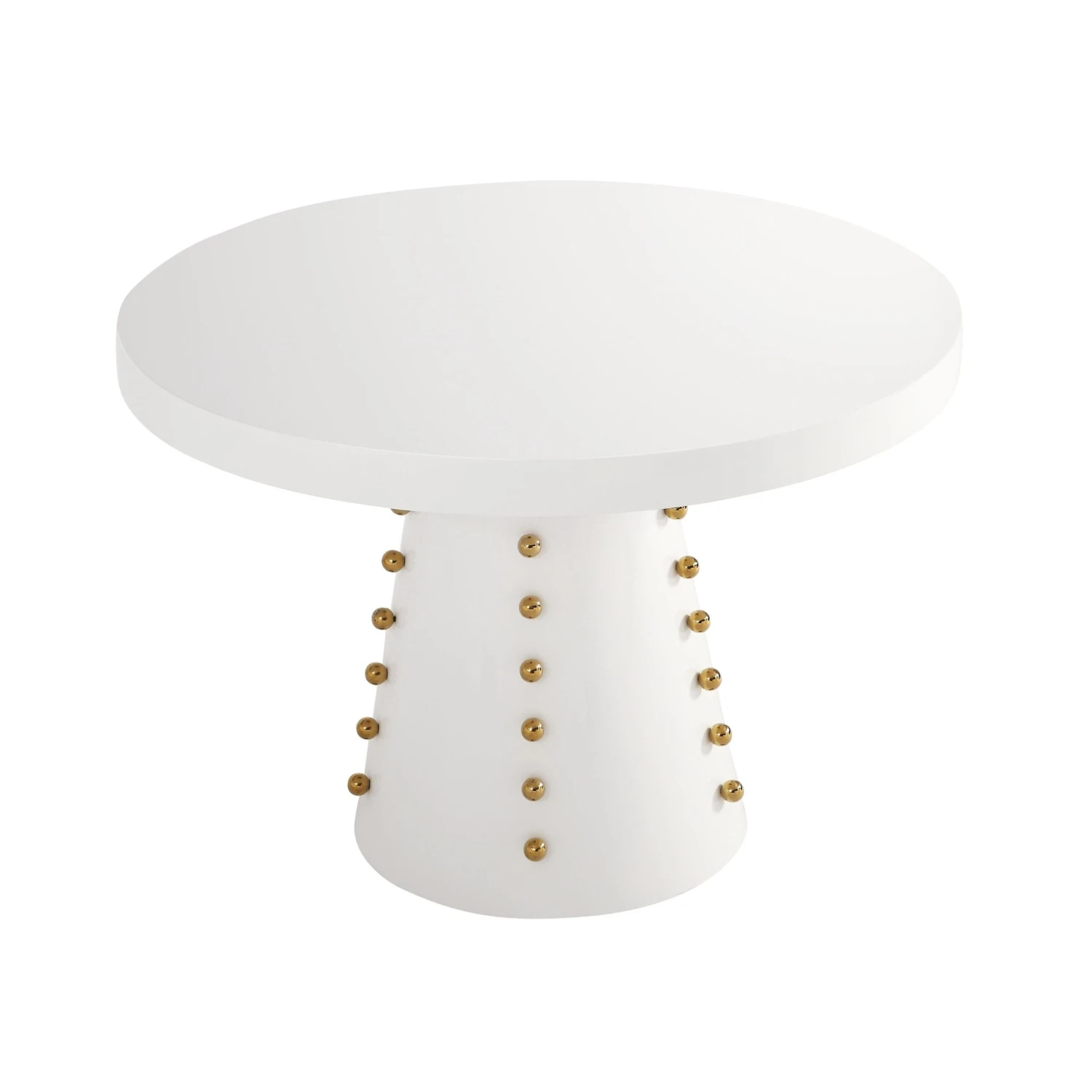 Janice White Lacquer 44" Round Dinette Table 3 Janice White Lacquer 44" Round Dinette Table - Image 3
