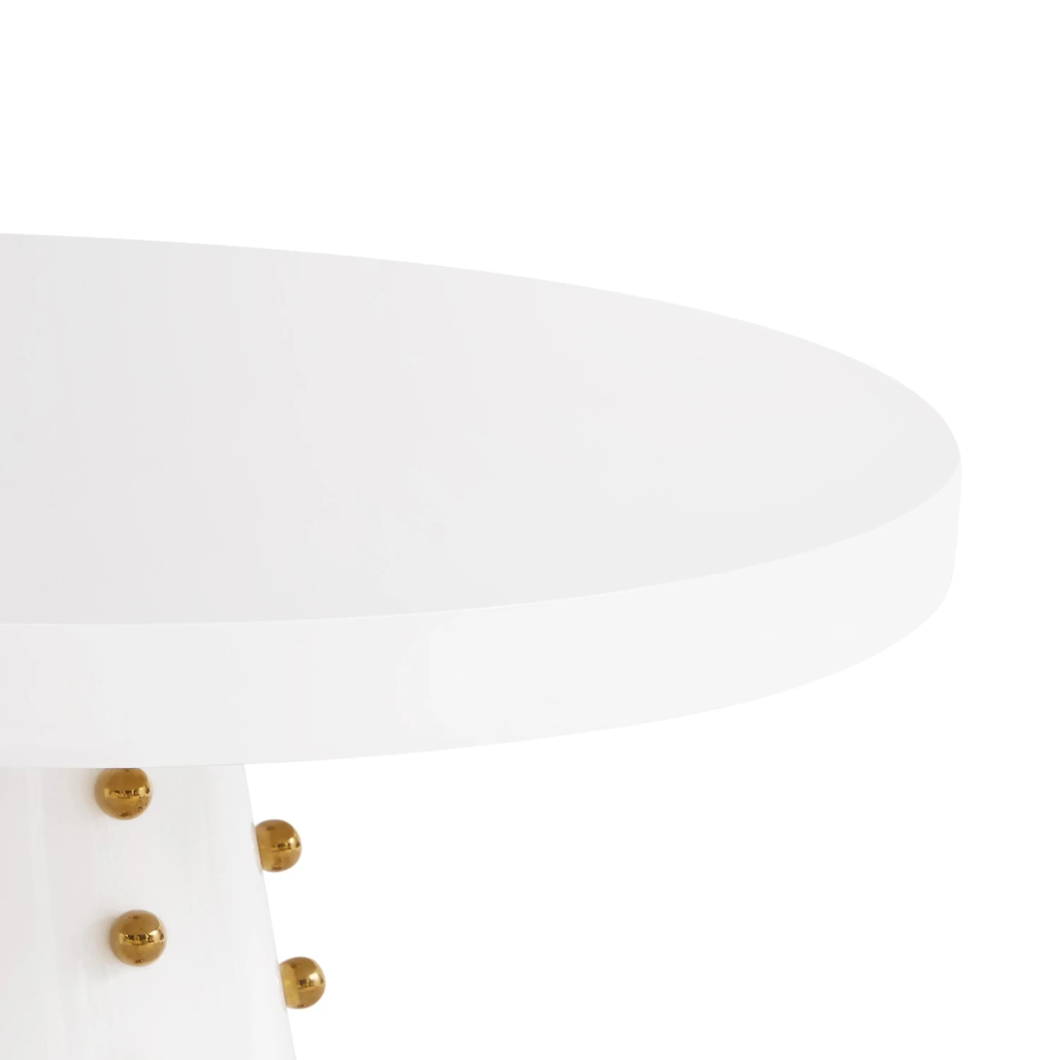 Janice White Lacquer 44" Round Dinette Table 4 Janice White Lacquer 44" Round Dinette Table - Image 4