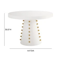 Janice White Lacquer 44" Round Dinette Table 11 Janice White Lacquer 44" Round Dinette Table -TOV Furniture Store TOV D68314.media .06 e0c10d08 4bd4 45a0 8d29 742fdd81c34f
