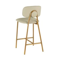 Ariana Nude Performance Vegan Leather Counter Stool - Set Of 2 -TOV Furniture Store TOV D68561 3