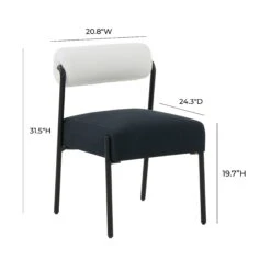 Jolene Cream And Black Performance Linen Dining Chair - Set Of 2 -TOV Furniture Store TOV D68585 D