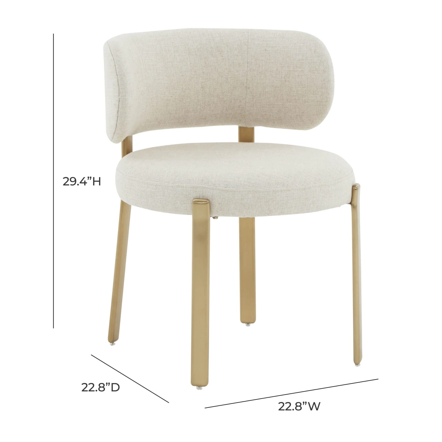 Margaret Cream Performance Linen Dining Chair 6 Margaret Cream Performance Linen Dining Chair - Image 6