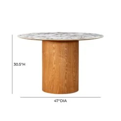 Tamara Marble Ceramic 47" Round Dinette Table -TOV Furniture Store TOV D68681.media .06 6c8f9e29 ce54 47cc a811 6045fc062843