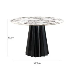 Jimena Marble Ceramic 47" Round Dining Table -TOV Furniture Store TOV D68688.media .06