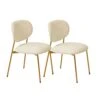 McKenzie Cream Boucle & Performance Vegan Leather Stackable Dining Chair - Set Of 2