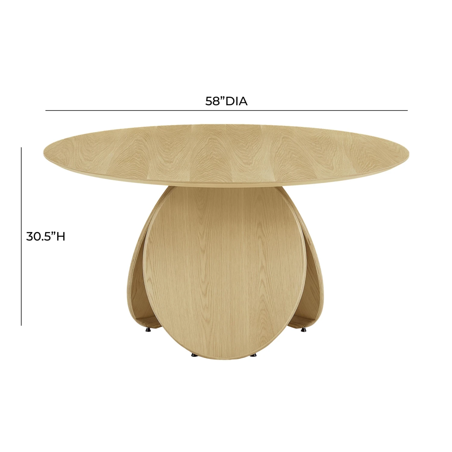 Emil Oak 58" Round Dining Table 6 Emil Oak 58" Round Dining Table - Image 6