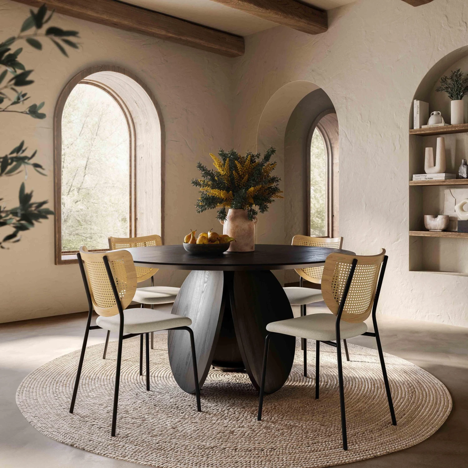 Emil Oak 58" Round Dining Table 9 Emil Oak 58" Round Dining Table - Image 9