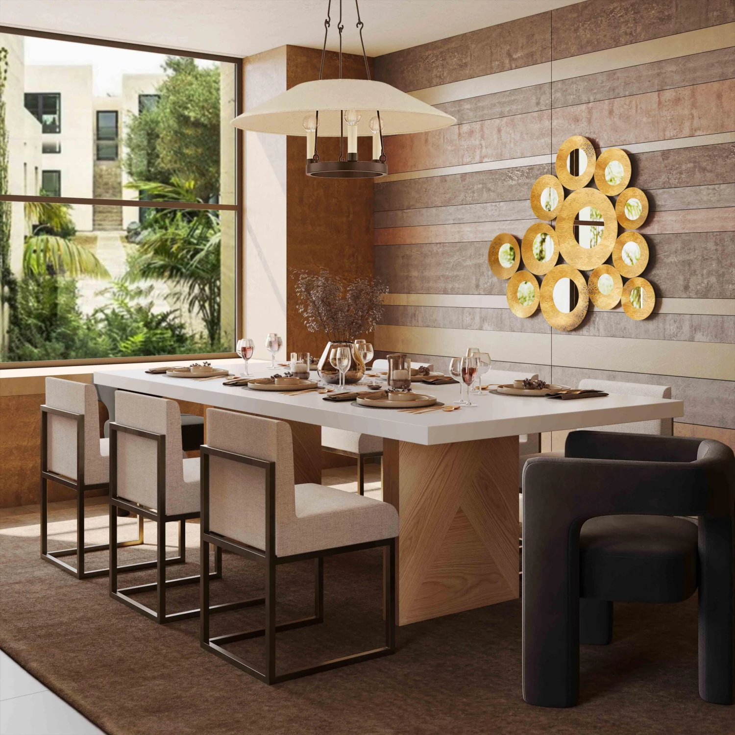 Madeline White Gloss And Natural Ash 92" Rectangular Dining Table 2 Madeline White Gloss And Natural Ash 92" Rectangular Dining Table - Image 2