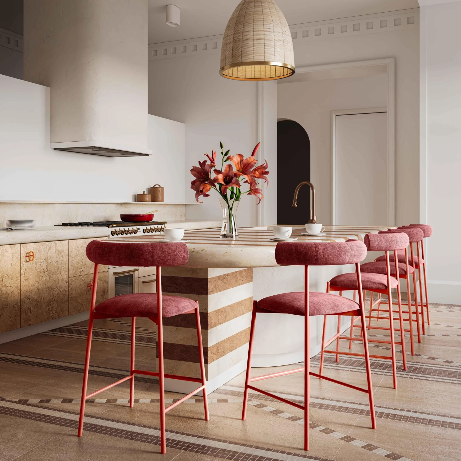 Liliana Performance Velvet Stool 2 Liliana Performance Velvet Stool - Image 2