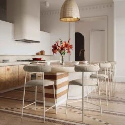 Liliana Performance Velvet Stool 33 Liliana Performance Velvet Stool -TOV Furniture Store TOV D68772 D68771