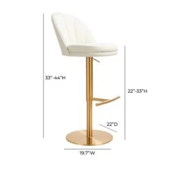 Venus Cream Performance Vegan Leather And Gold Adjustable Swivel Stool 13 Venus Cream Performance Vegan Leather And Gold Adjustable Swivel Stool -TOV Furniture Store TOV D68827.media .07