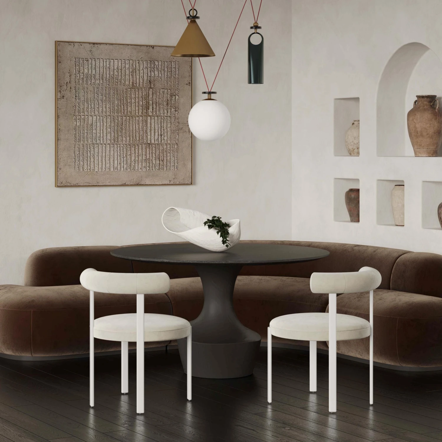 Margaret Performance Chenille Bolster Back Dining Chair 8 Margaret Performance Chenille Bolster Back Dining Chair - Image 8