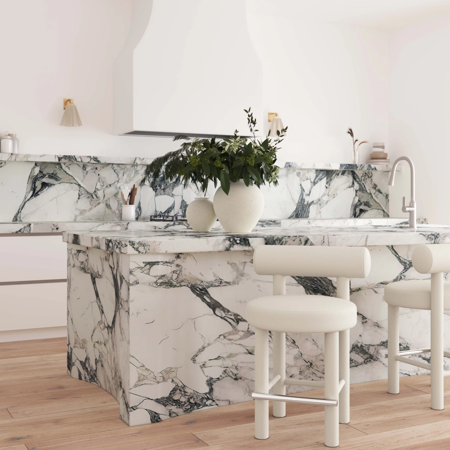 Carmel Cream Velvet Counter Stool 2 Carmel Cream Velvet Counter Stool - Image 2