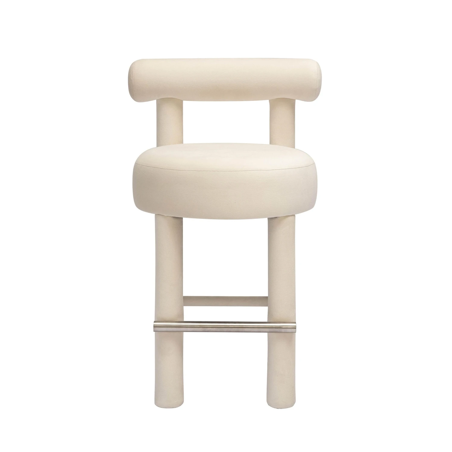 Carmel Cream Velvet Counter Stool 3 Carmel Cream Velvet Counter Stool - Image 3