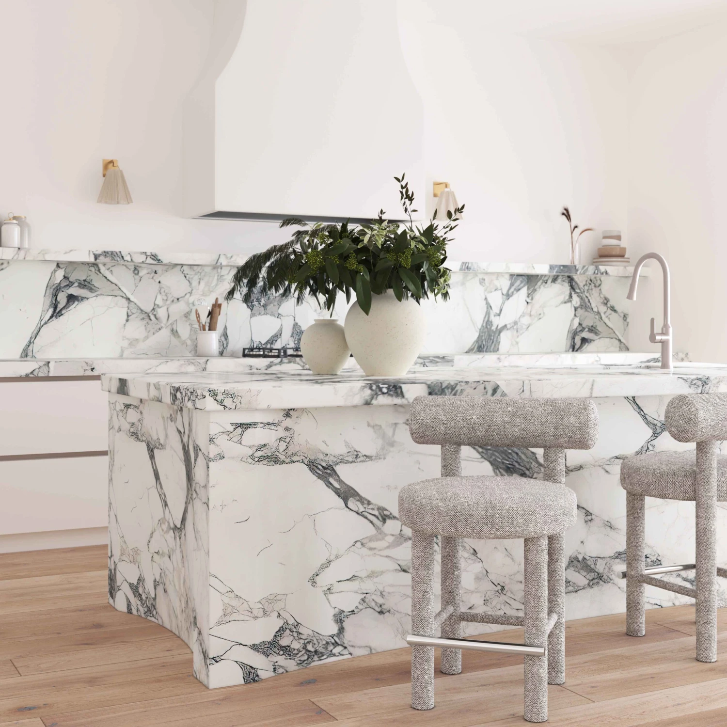 Carmel Black & White Performance Boucle Counter Stool 2 Carmel Black & White Performance Boucle Counter Stool - Image 2