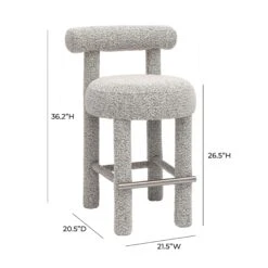 Carmel Black & White Performance Boucle Counter Stool 11 Carmel Black & White Performance Boucle Counter Stool -TOV Furniture Store TOV D68982.media .05