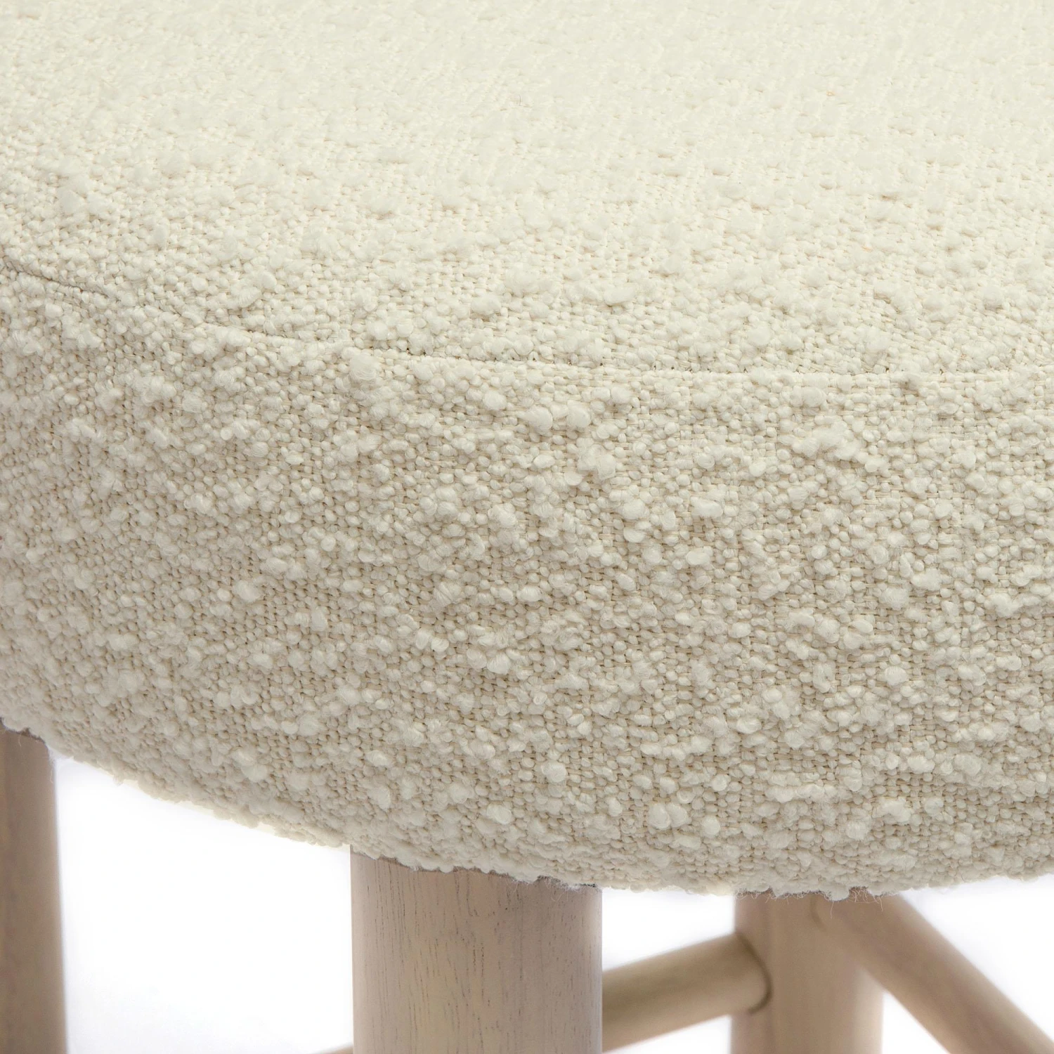 Carmel Cream Boucle And Solid Wood Counter Stool 6 Carmel Cream Boucle And Solid Wood Counter Stool - Image 6