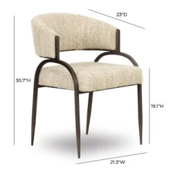 Tatum Taupe Textured Performance Boucle Dining Chair 12 Tatum Taupe Textured Performance Boucle Dining Chair -TOV Furniture Store TOV D69053.media .06