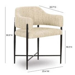 Sezanne Taupe Textured Performance Boucle Dining Chair 12 Sezanne Taupe Textured Performance Boucle Dining Chair -TOV Furniture Store TOV D69059.media .05