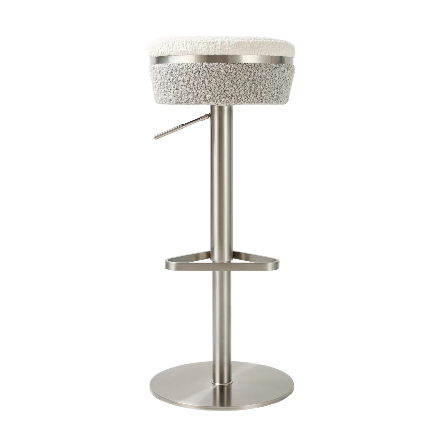 Astro White And Grey Boucle Adjustable Stool 1 Astro White And Grey Boucle Adjustable Stool