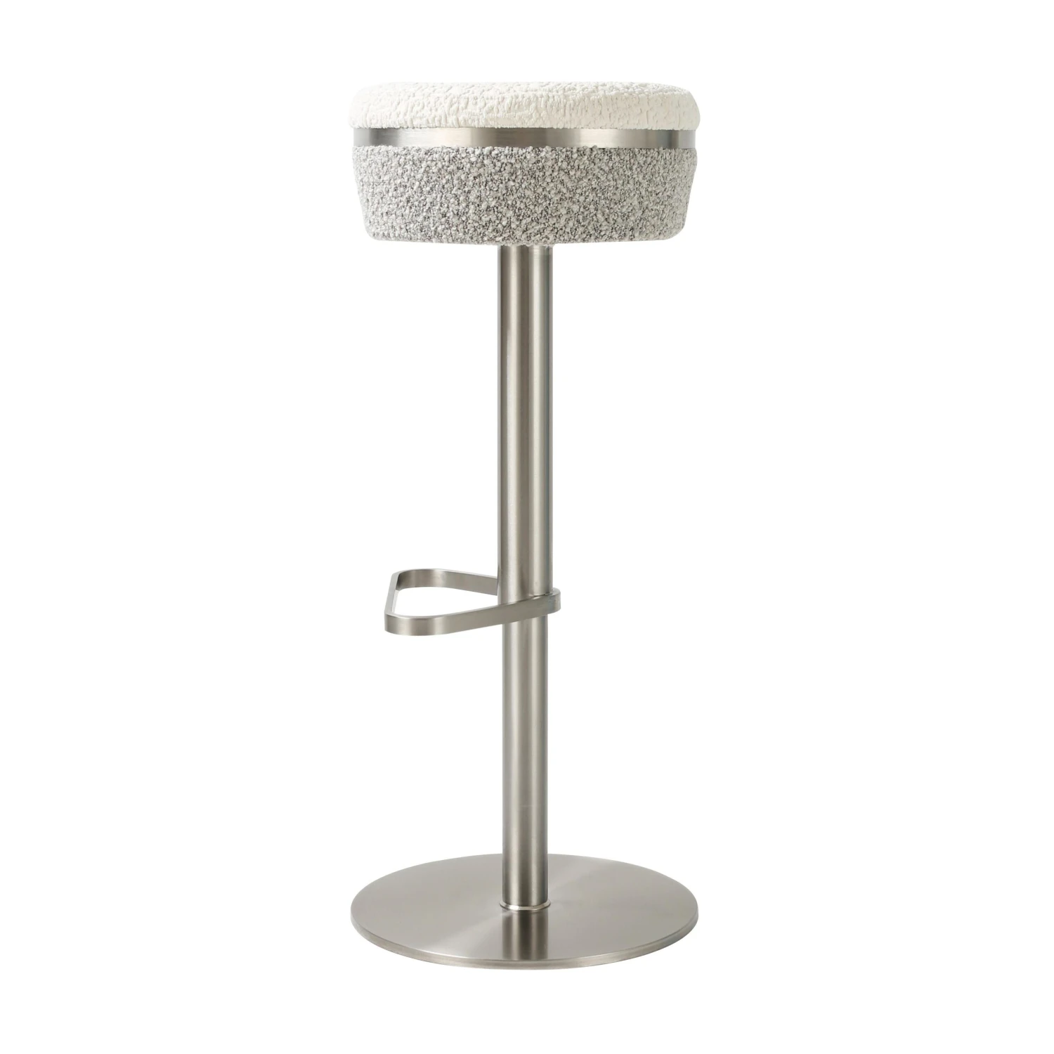 Astro White And Grey Boucle Adjustable Stool 3 Astro White And Grey Boucle Adjustable Stool - Image 3