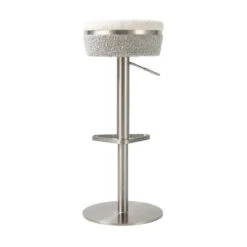 Astro White And Grey Boucle Adjustable Stool 10 Astro White And Grey Boucle Adjustable Stool -TOV Furniture Store TOV D69064.media .04