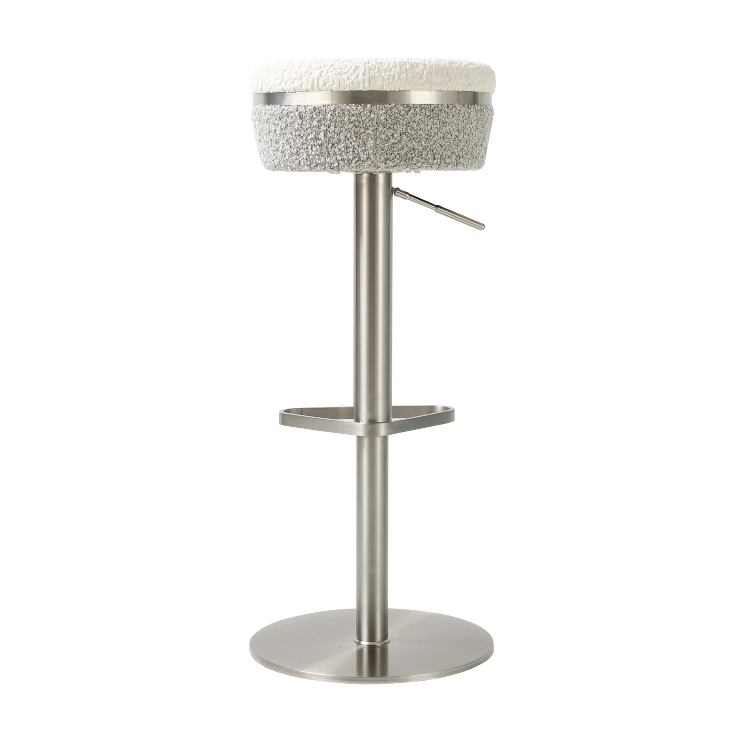 Astro White And Grey Boucle Adjustable Stool 4 Astro White And Grey Boucle Adjustable Stool - Image 4