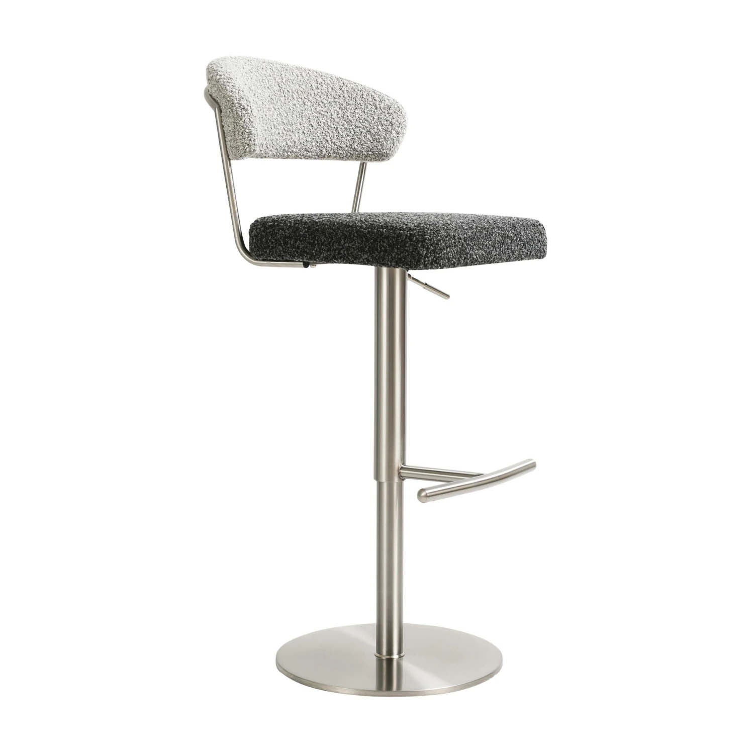 Cosmo Black And Grey Boucle Adjustable Stool 1 Cosmo Black And Grey Boucle Adjustable Stool
