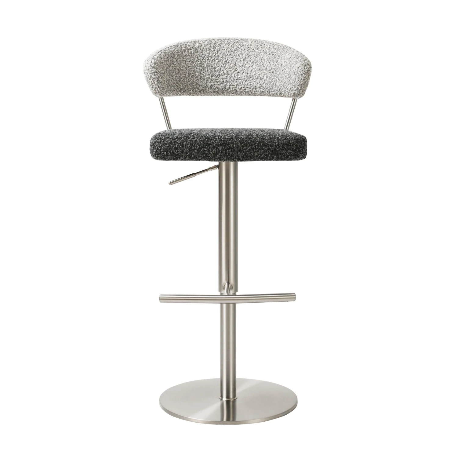 Cosmo Black And Grey Boucle Adjustable Stool 3 Cosmo Black And Grey Boucle Adjustable Stool - Image 3