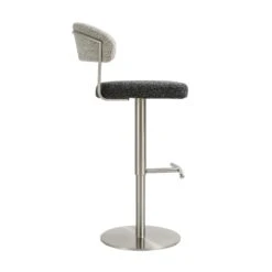Cosmo Black And Grey Boucle Adjustable Stool 10 Cosmo Black And Grey Boucle Adjustable Stool -TOV Furniture Store TOV D69065.media .03
