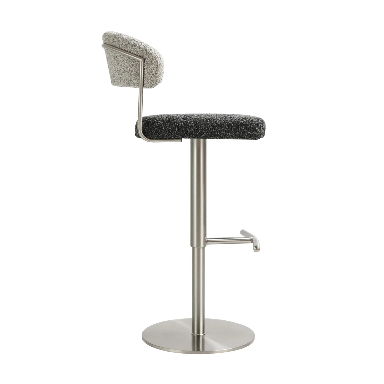 Cosmo Black And Grey Boucle Adjustable Stool 4 Cosmo Black And Grey Boucle Adjustable Stool - Image 4