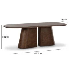 Gladyss Brown Burl Oval 87" Dining Table 13 Gladyss Brown Burl Oval 87" Dining Table -TOV Furniture Store TOV D69081.media .06