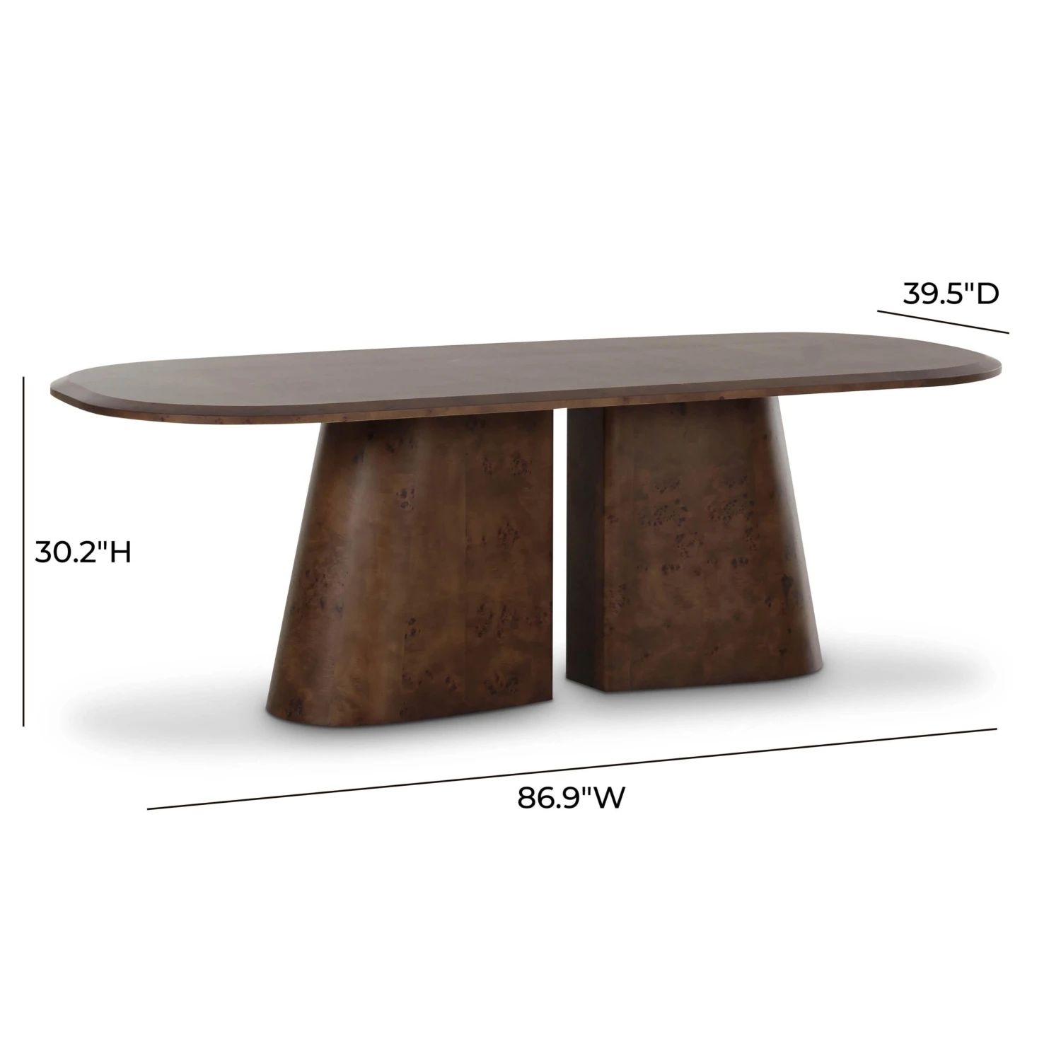 Gladyss Brown Burl Oval 87" Dining Table 7 Gladyss Brown Burl Oval 87" Dining Table - Image 7