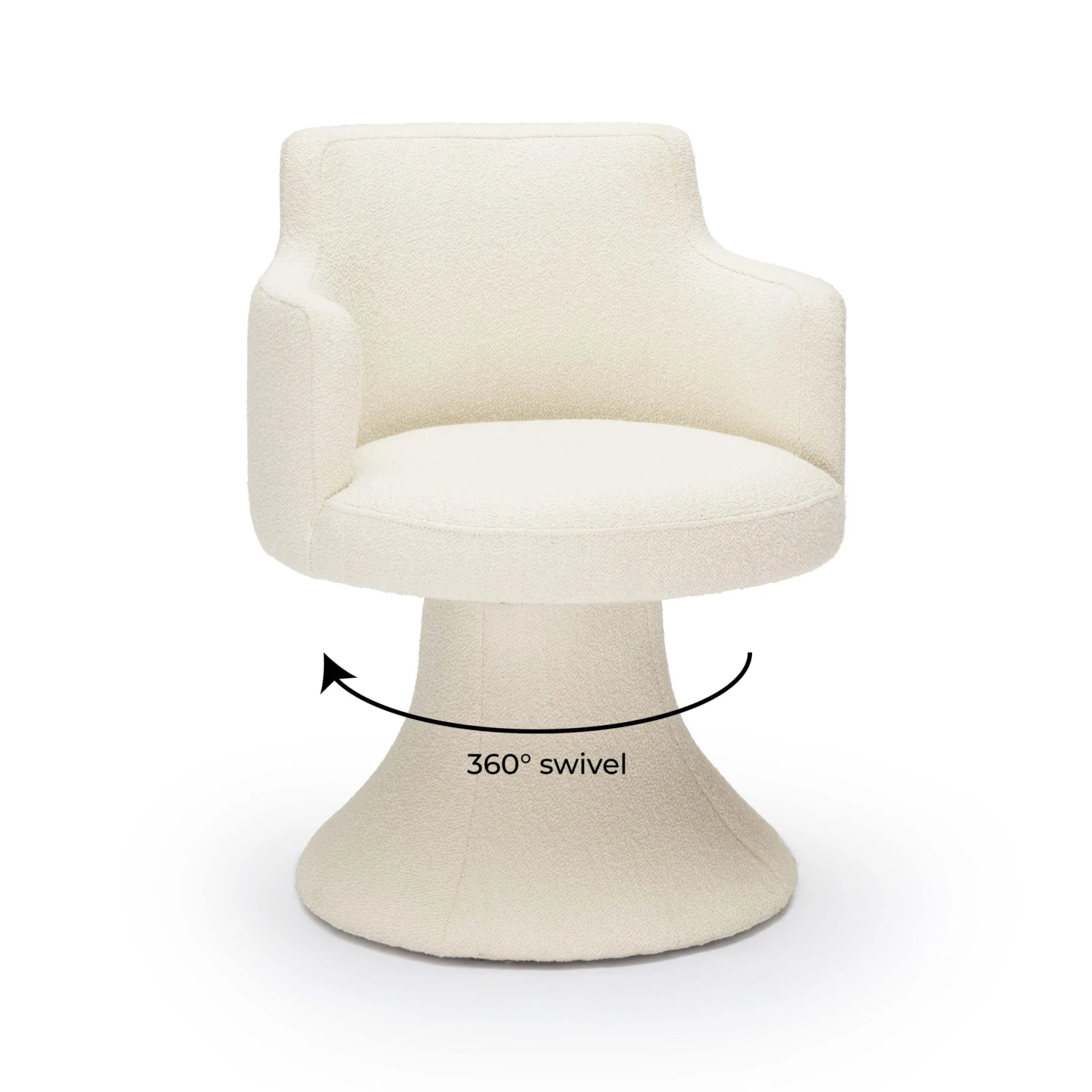 Jeffree Cream Performance Boucle Swivel Dining Chair 6 Jeffree Cream Performance Boucle Swivel Dining Chair - Image 6